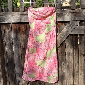 Lilly Pulitzer Sabrina strapless sundress tie back, Y2K, sorority rush